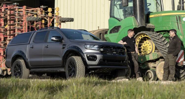 A Ford sat on General Tyres to illustrate general grabber AT3