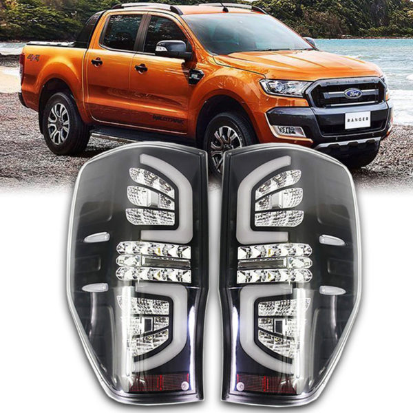 Ford Ranger 2012-17 T6 T7 Black Clear Led Tail Lamp