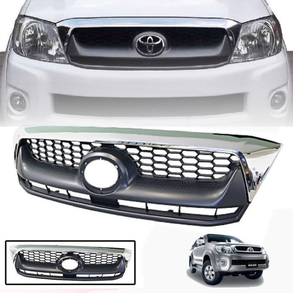 CHROME GREY FRONT GRILLE GRILL FIT FOR TOYOTA HILUX VIGO MK6 2009 10 11
