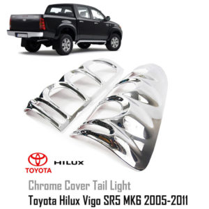 Chrome Cover Tail Light Lamp Trim Fit For Toyota Hilux SR5 MK6 Vigo 2005-2011